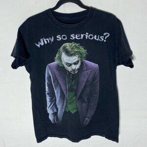 Vintage Black Cotton Joker “Why So Serious” Graphic T Shirt M